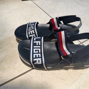 Tommy Hilfiger Navy Sandals with Red-White-Blue Straps